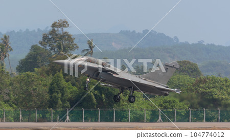 French Air Force Rafale fighter landing French Air Force Rafale fighter landing 104774012