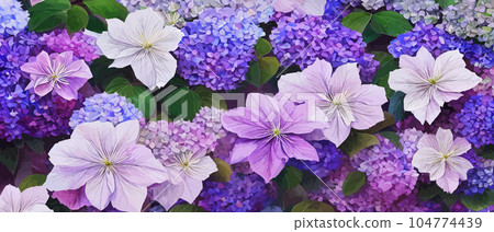 Mountain spring landscape, mountains with snowy peaks, lilac flower bushes, cartoon flat spring nature, green pasture meadow with forests, beautiful spring day mountains, vector illustration banner Mountain spring landscape, mountains with snowy peaks, lilac flower bushes, cartoon flat spring nature, green pasture meadow with forests, beautiful spring day mountains, vector illustration banner 104774439