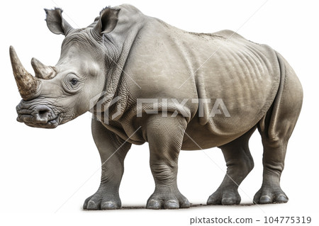 犀牛白色背景 AI 生成圖像 Generative AI 犀牛白色背景 AI 生成圖像 Generative AI 104775319