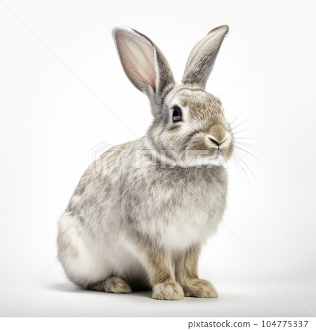 Rabbit White background AI-generated image Generative AI 104775337