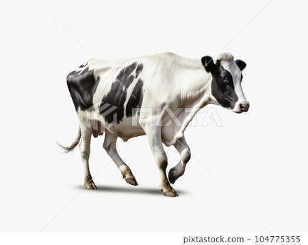 Cow (cow, dairy cow) White background AI-generated image Generative AI Cow (cow, dairy cow) White background AI-generated image Generative AI 104775355