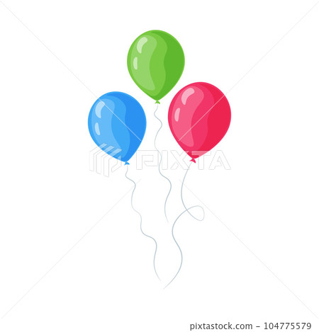 Balloons. A set of balloons of different colors. Children s vector illustration in cartoon style, isolated on a white background. Holiday. For children, for adults. Joy. 104775579