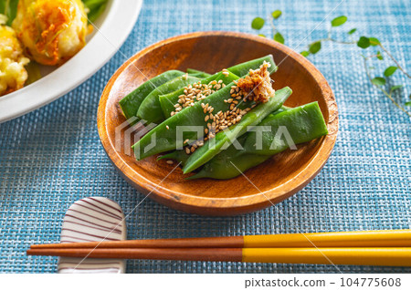 Moroccan green beans boiled Moroccan green beans boiled 104775608
