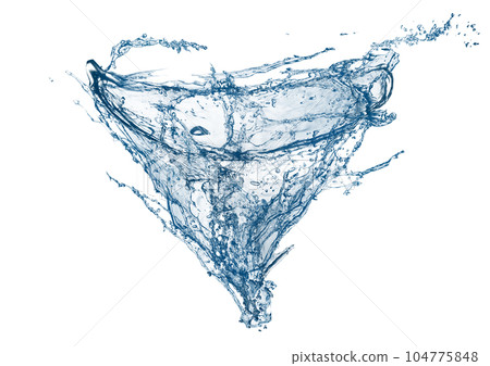 藍色水漩渦和白色背景 藍色水漩渦和白色背景 104775848