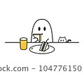 Ghosts, sandwiches and orange juice 104776150