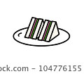 Sandwich icon on a plate 104776155