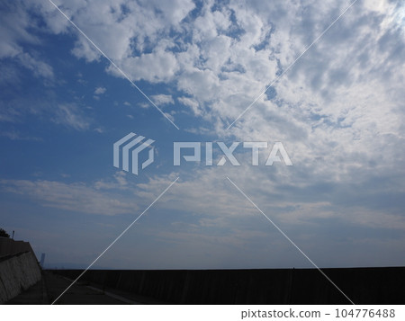 summer sky and cotton clouds summer sky and cotton clouds 104776488