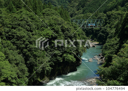 Tarumi Railway crossing the Neo River 104776494