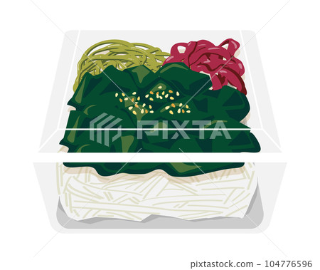 一次性容器中的海藻沙拉 104776596