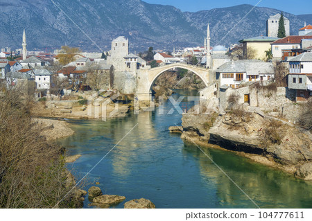 Cityscape of Mostar and Stari Most / Mostar, Bosnia-Herzegovina Cityscape of Mostar and Stari Most / Mostar, Bosnia-Herzegovina 104777611