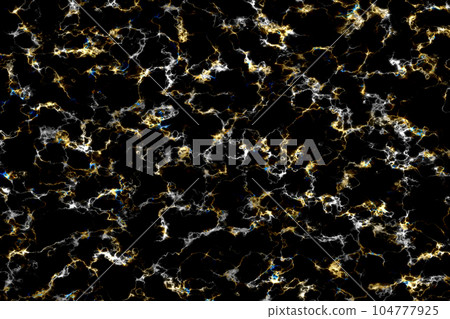 gold thunderbolt break out glow mineral texture on black marble 104777925