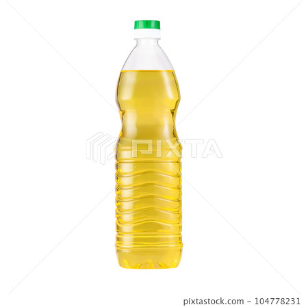 Bottle of cooking oil isolated on white background Bottle of cooking oil isolated on white background 104778231