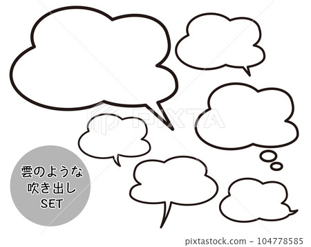 Speech balloon SET shaped like a cloud - Stock Illustration [104778585 ...