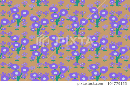 cute minimal purple flowers Pattern illustration 104779153