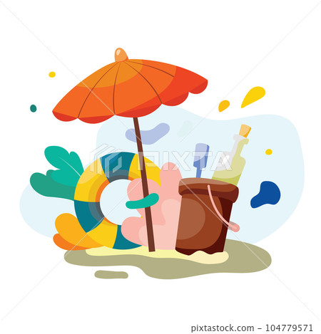 Summer cute concept design. Summer time. vector illustration 104779571