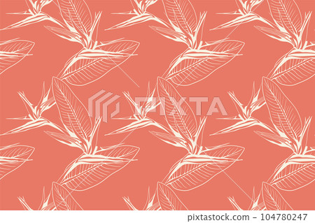 Floral pattern seamless vector background. Foliage and flower wallpaper design of nature. Floral pattern seamless vector background. Foliage and flower wallpaper design of nature. 104780247