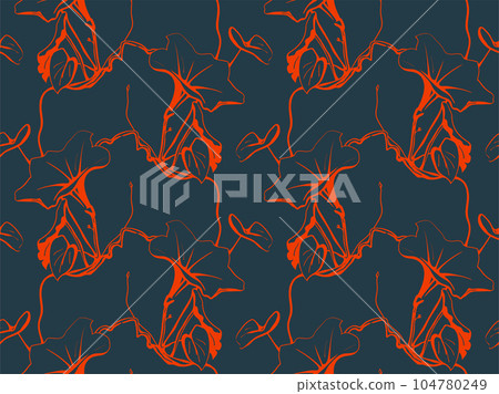 Floral pattern seamless background. Foliage and flower wallpaper design of nature. Floral pattern seamless background. Foliage and flower wallpaper design of nature. 104780249
