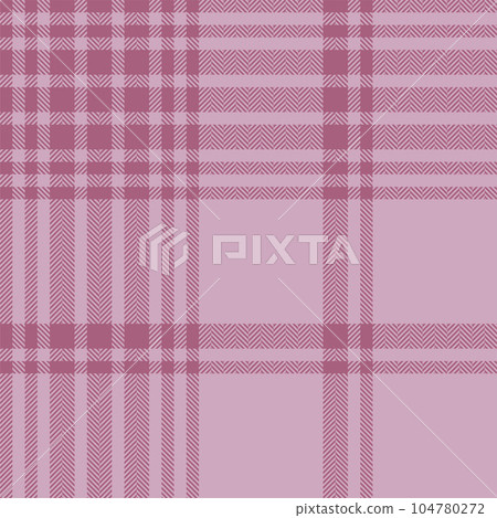 Plaid check pattern in pink. Seamless fabric texture. Tartan textile print. 104780272