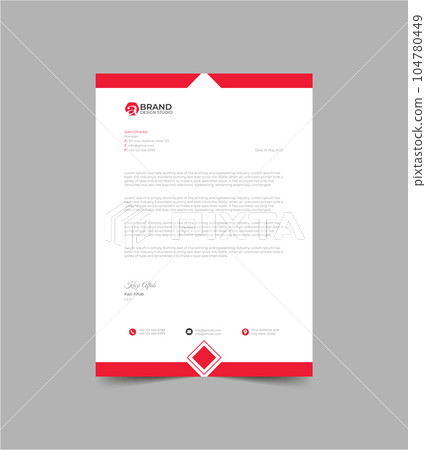 Modern Letterhead Pad Template Design 104780449