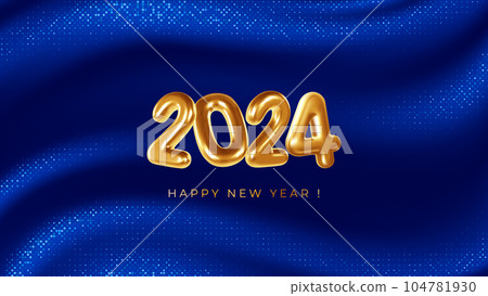 Happy New Year 2024 Greeting Card Happy New Year 2024 Greeting Card 104781930