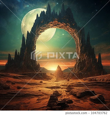 Gate to other dimension. AI Generative 104783762