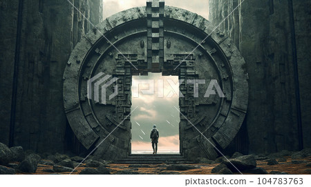 Portal for teleportation. AI Generative 104783763