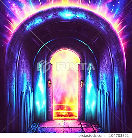Gate to other dimension. AI Generative 104783861