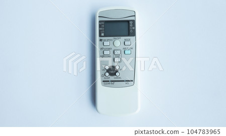 White home air conditioner remote control isolated on white. White home air conditioner remote control isolated on white. 104783965
