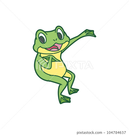 Singing frog illustration color Singing frog illustration color 104784637