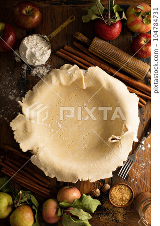 Making apple pie 104784731