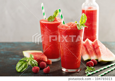 Refreshing cold summer drink watermelon slushie 104785013