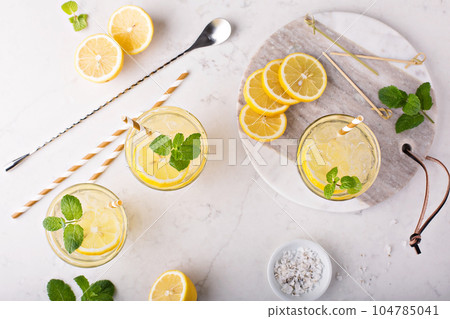 Lemonade with ice and mint Lemonade with ice and mint 104785041