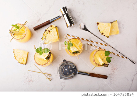 Pineapple cold cocktails 104785054