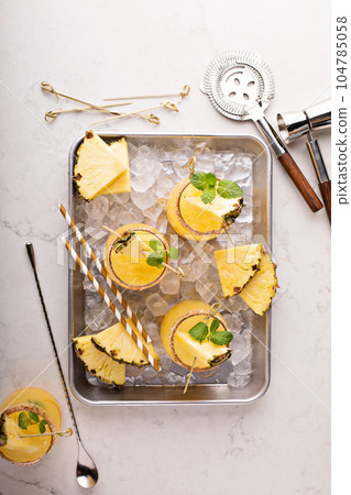 Pineapple cold cocktails 104785058