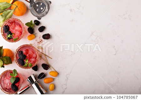 Blackberry citrus margaritas Blackberry citrus margaritas 104785067
