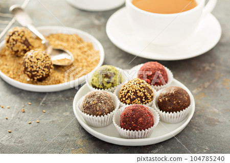 Healthy truffles with dates and nuts Healthy truffles with dates and nuts 104785240