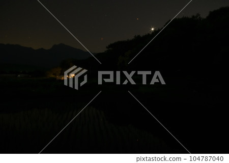 Takegawa-cho, Hokuto City, when Venus and Mars fall over the mountains, fireflies dance over the paddy fields Takegawa-cho, Hokuto City, when Venus and Mars fall over the mountains, fireflies dance over the paddy fields 104787040