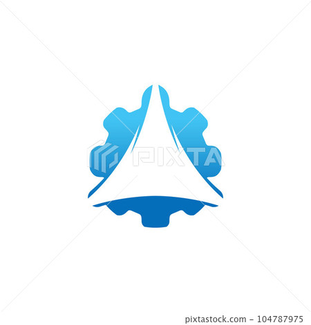 Trinity logo design inspiration, trinity and gear logo isolated on white background. 104787975
