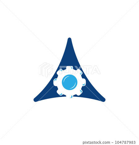 Trinity logo design inspiration, trinity and gear logo isolated on white background. 104787983