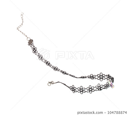 Fashion bangle bracelet with beautiful work detail is value. Luxury fabric bangle bracelet is fashion trend and fly in air. White background isolated Fashion bangle bracelet with beautiful work detail is value. Luxury fabric bangle bracelet is fashion trend and fly in air. White background isolated 104788874