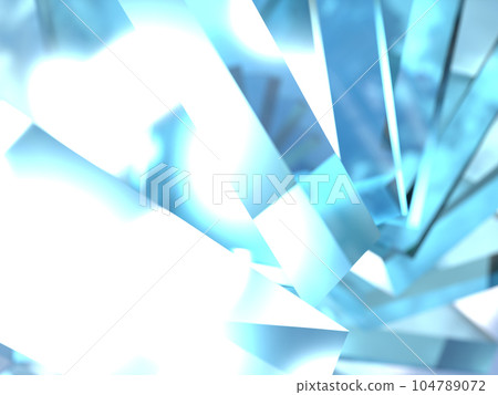 Spiral square transparent tiles floating in the sky 2 3D illustration sideways 104789072