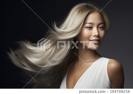 Blond hair woman 104789256