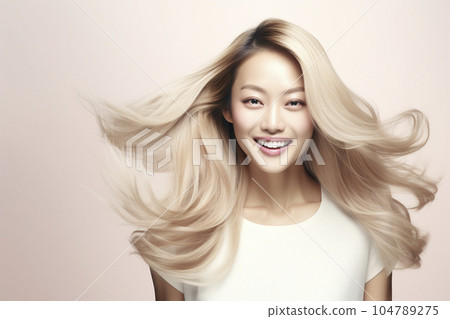 Blond hair woman 104789275