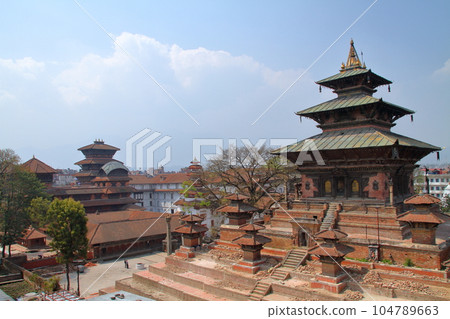 Nepal World Cultural Heritage Kathmandu Valley in South Asia Taleju Temple with a three-storied tower that stands out in Durbar Square Nepal World Cultural Heritage Kathmandu Valley in South Asia Taleju Temple with a three-storied tower that stands out in Durbar Square 104789663