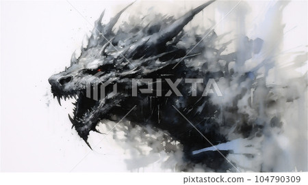 Generative AI, Realm Unveiled: Dragon's Head Emerges from Enigmatic Portal 104790309