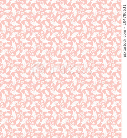 Floral Seamless Fine Pattern With Leaves 104790631