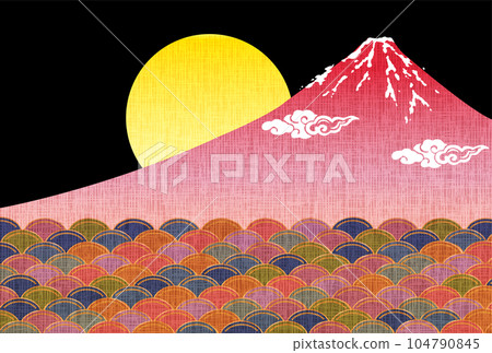Mount Fuji, moon viewing, full moon, full moon, background 104790845