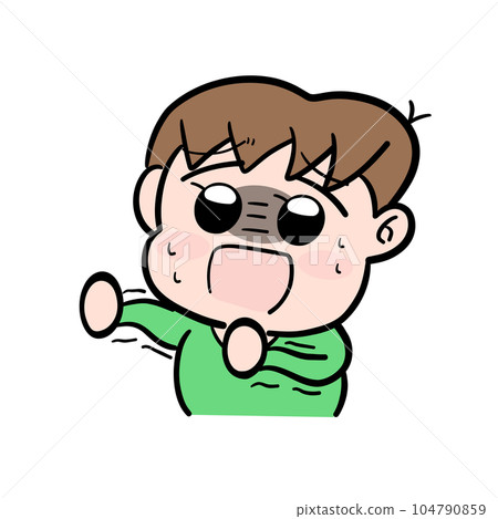 男孩坐立不安 104790859