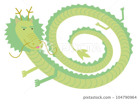 龍新年賀卡生肖圖標 龍新年賀卡生肖圖標 104790964