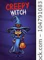Vector Art, Illustration of Creepy Witch 104791083